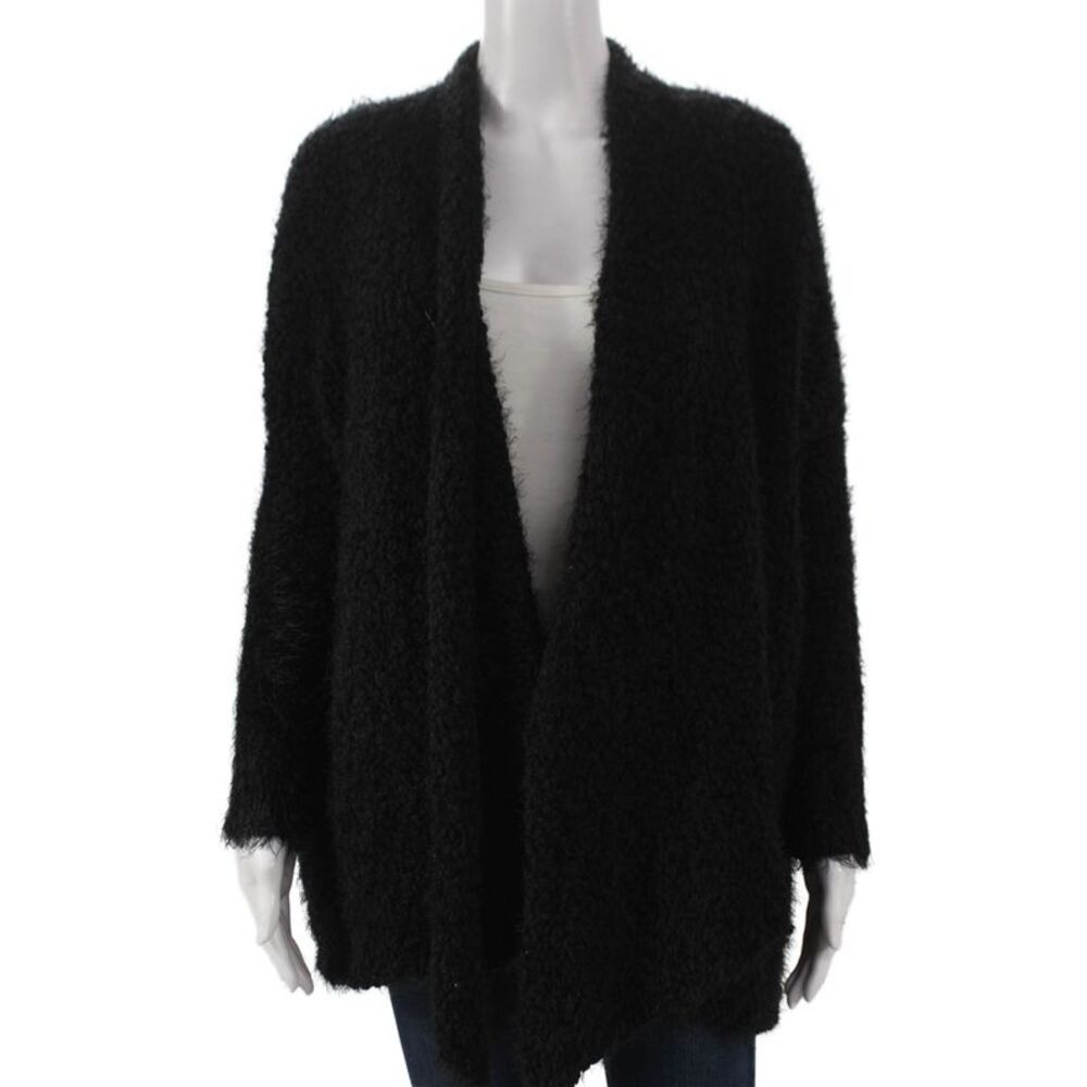 Care Of You Womens Cardigan Black V-Neck Long Sleeve Acrylic Size One Size
